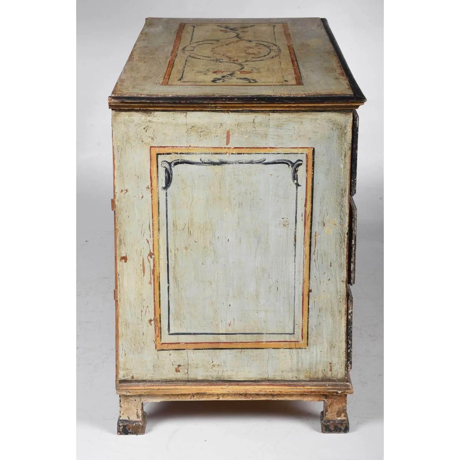 18th Century Italian Neoclassical Polychrome Painted Commode