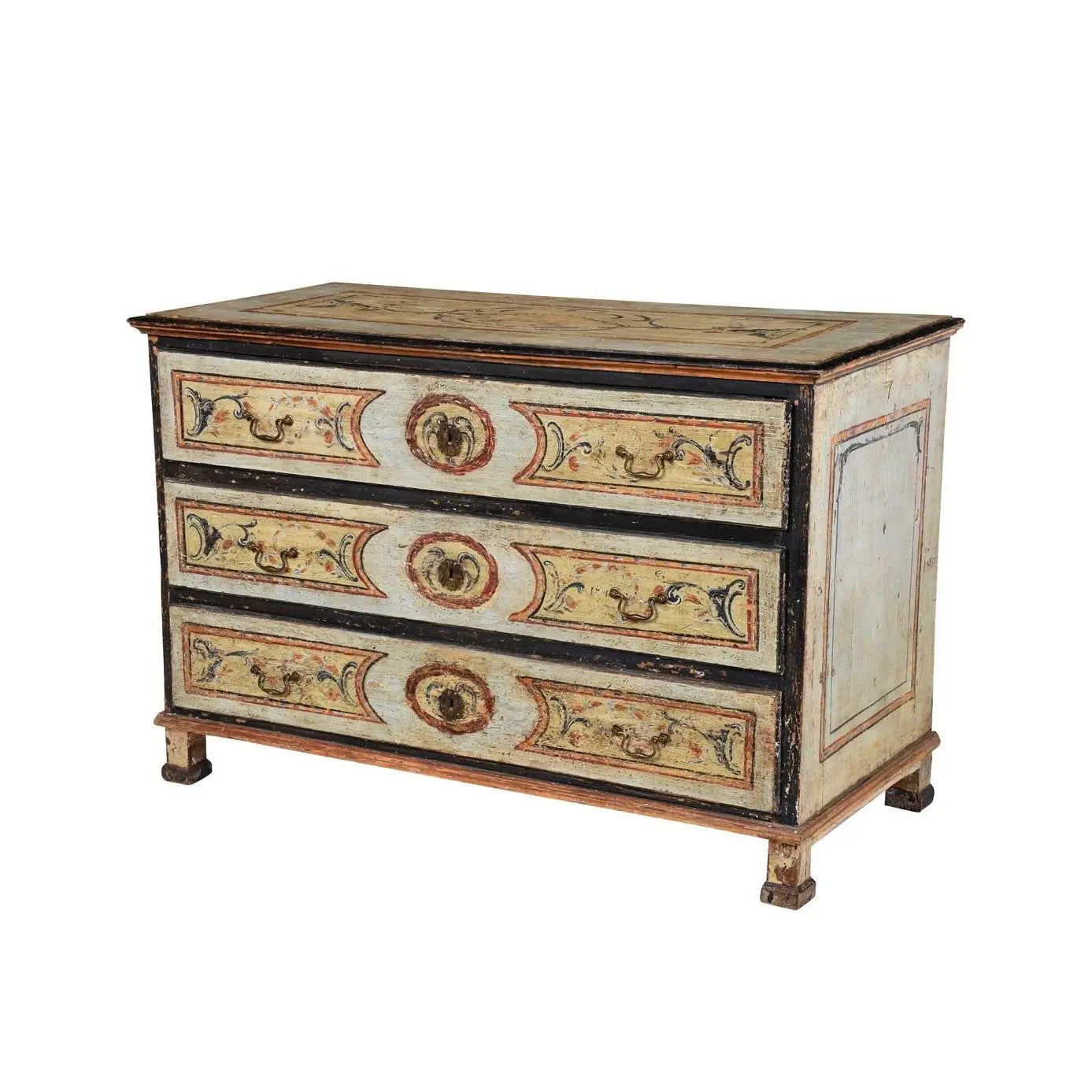 18th Century Italian Neoclassical Polychrome Painted Commode