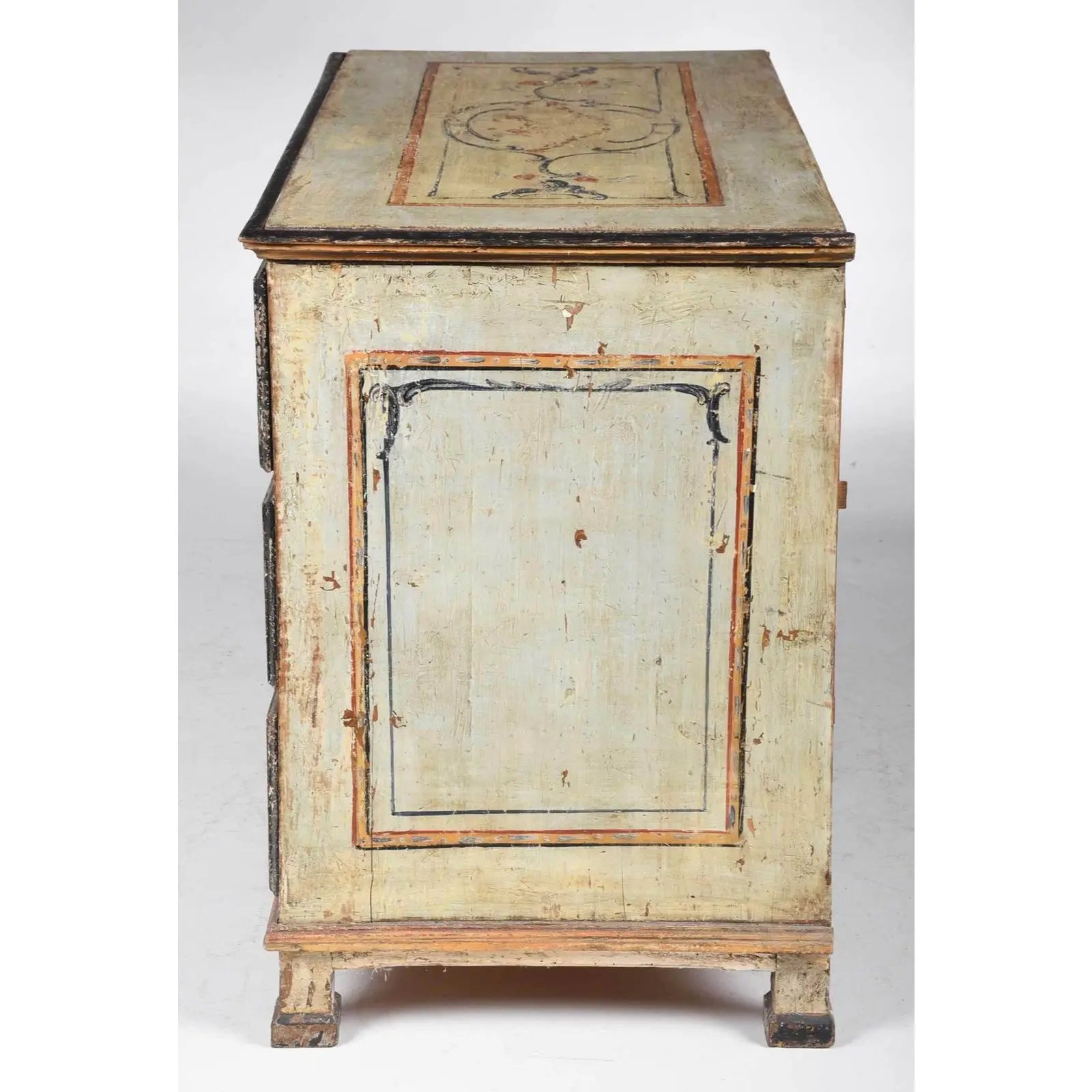 18th Century Italian Neoclassical Polychrome Painted Commode