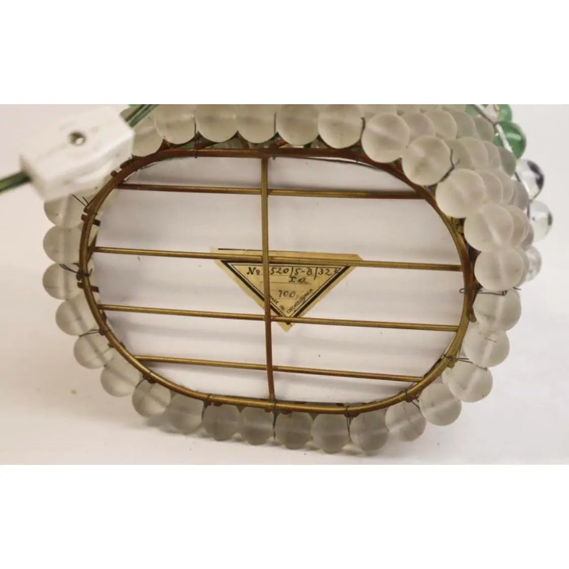 1930s Czechoslovakian Art Glass Fruit Basket Lamp, Czech Glass
