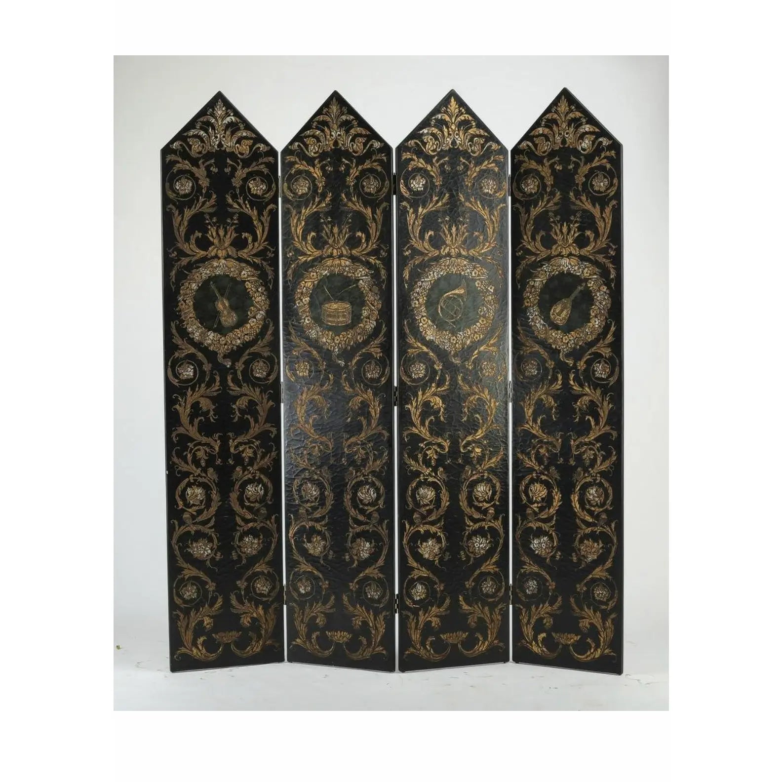 Contemporary Wood 4 Panel Screen