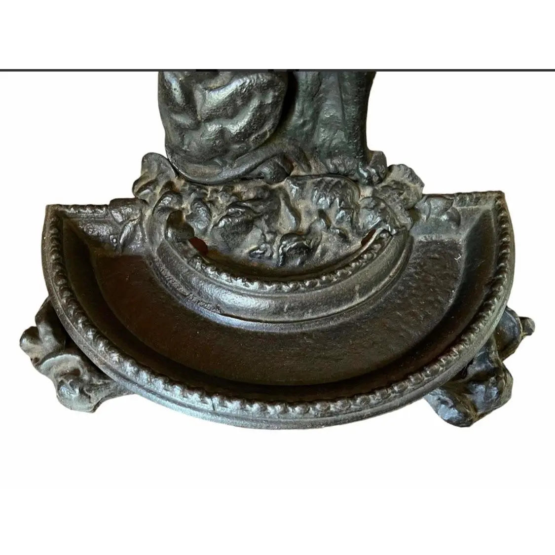 Early 1900s English Cast Iron Umbrella Stand, Dog Motif