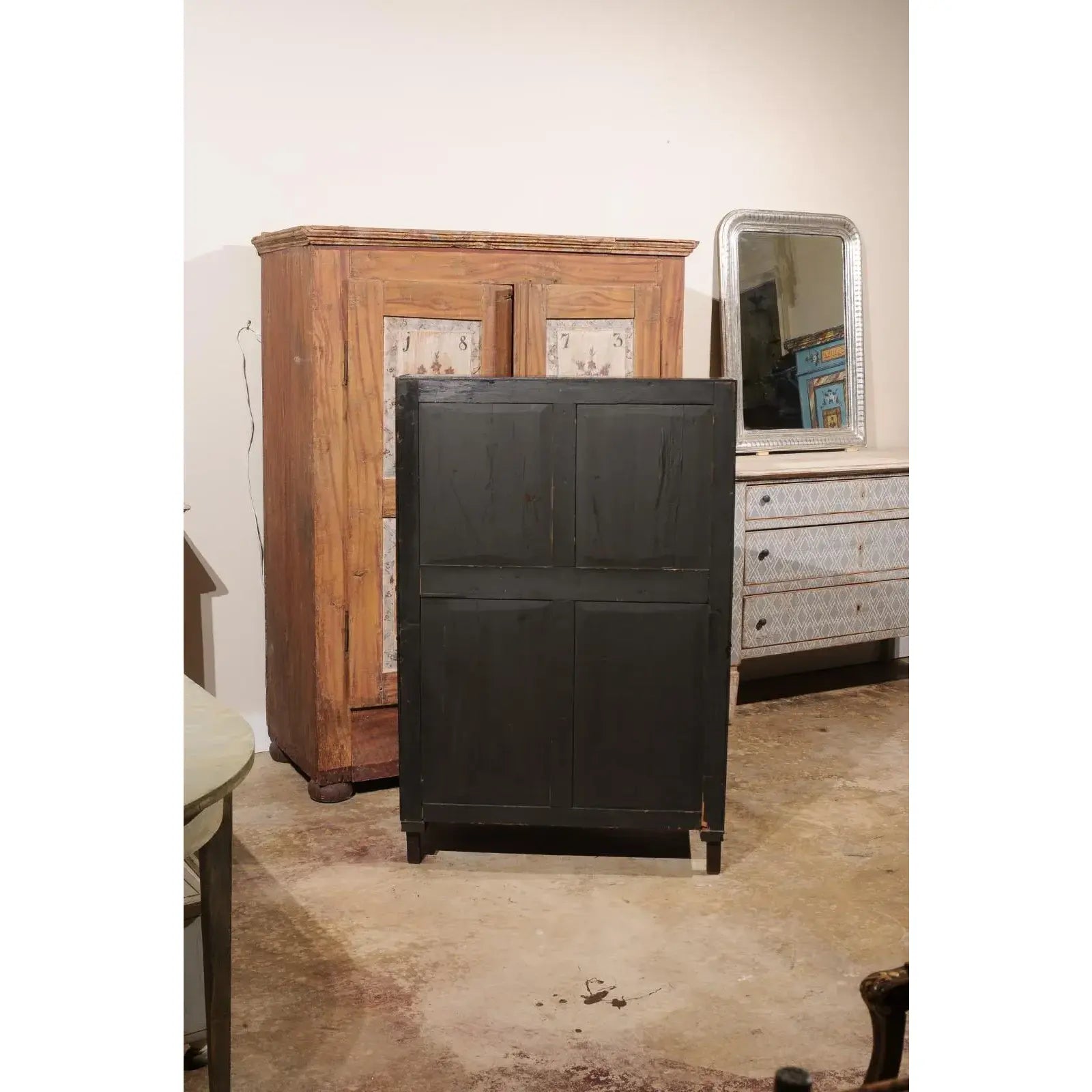Early 19th Century English Regency Period Chiffonnier Cabinet Waterfall With Brass Fittings