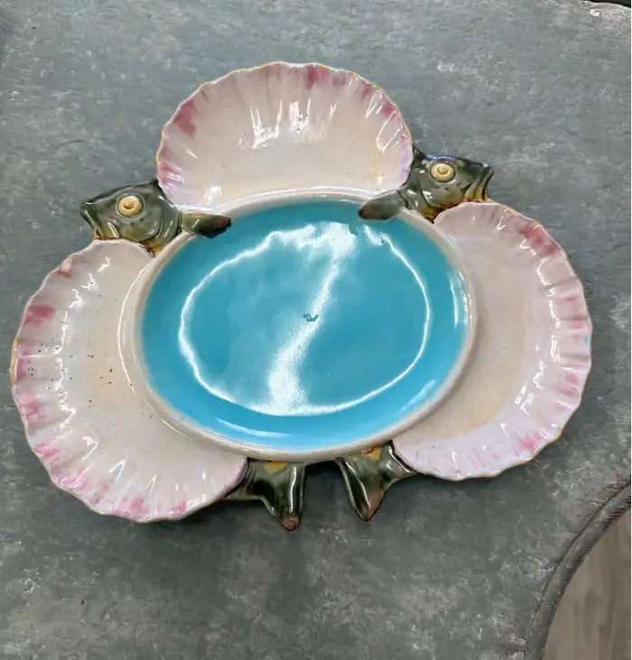 19th Century Majolica Minton Fish Plate Oyster Plate
