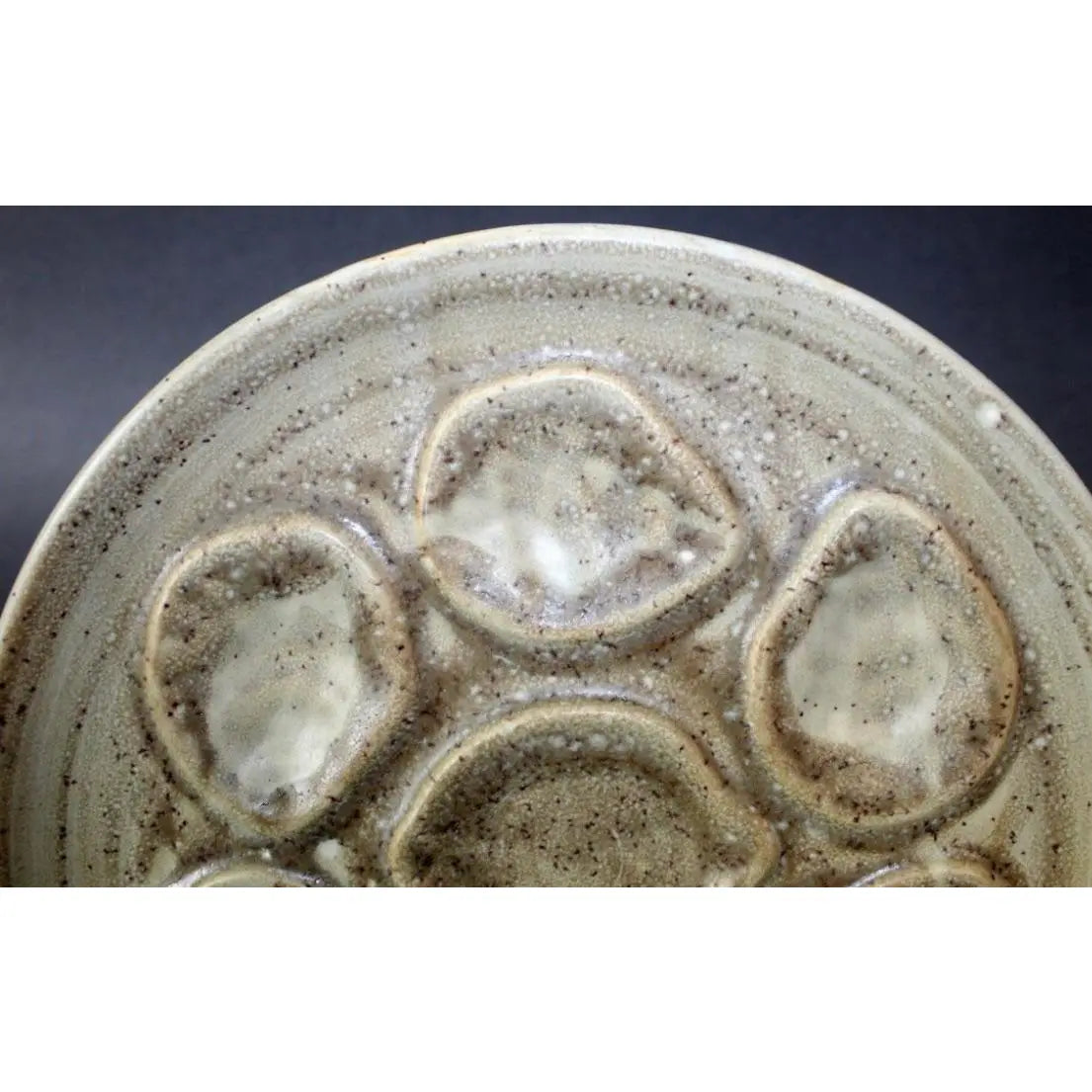 Vintage French Stoneware Oyster Plates- Set of 9