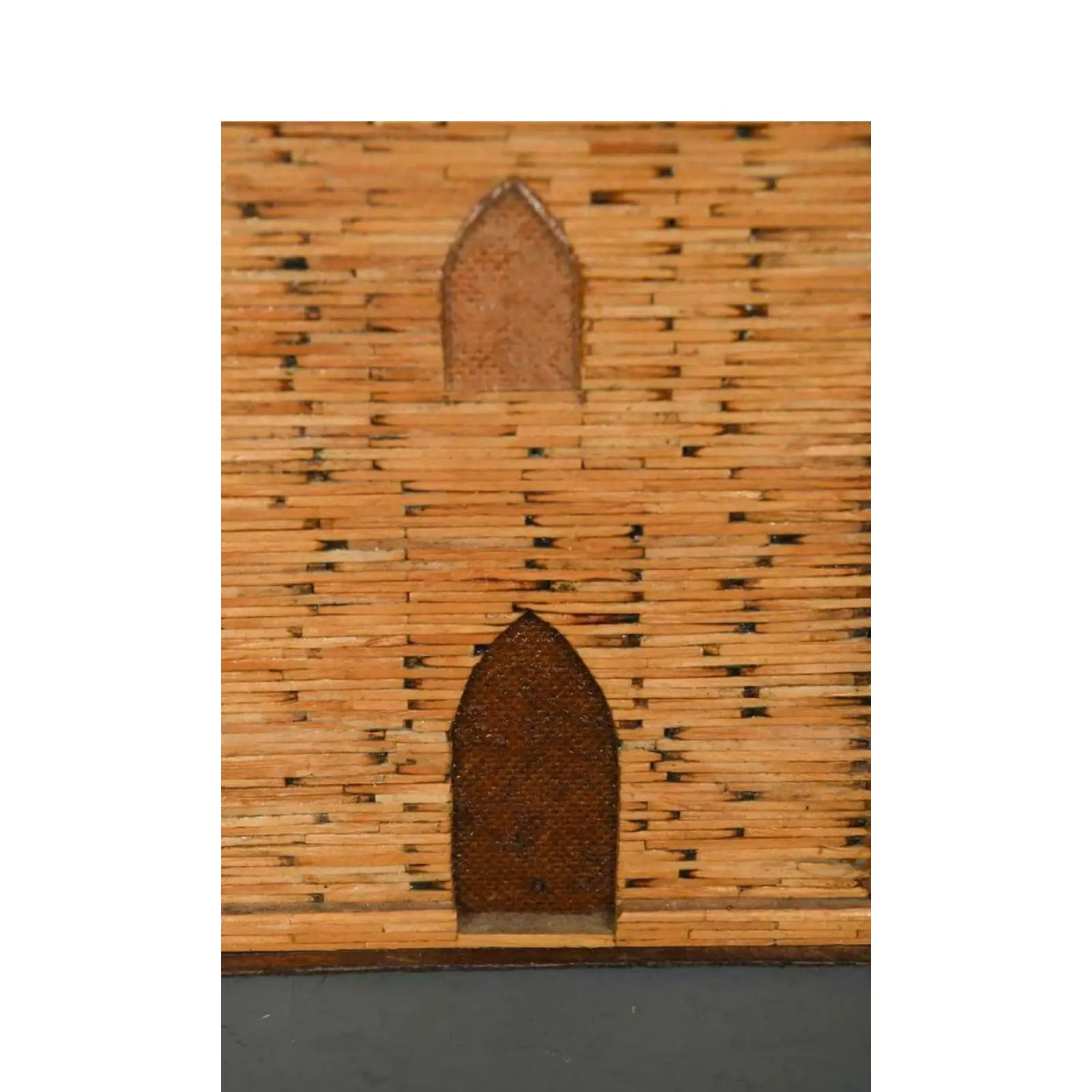 1930s Vintage English Folk Art Matchstick Money Box Clock Tower
