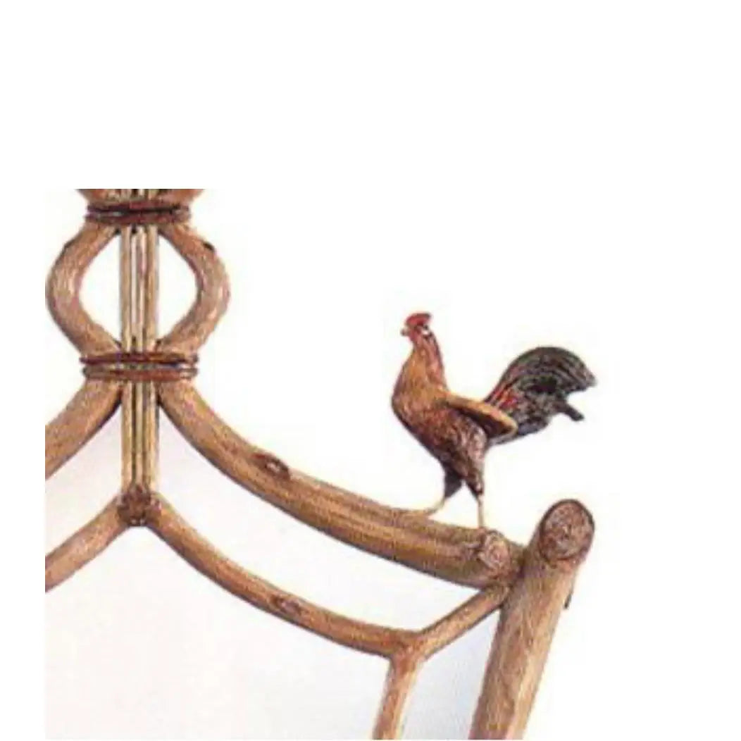Carvers Guild Roosters With Wheat Sheaves Candle Sconce Mirror