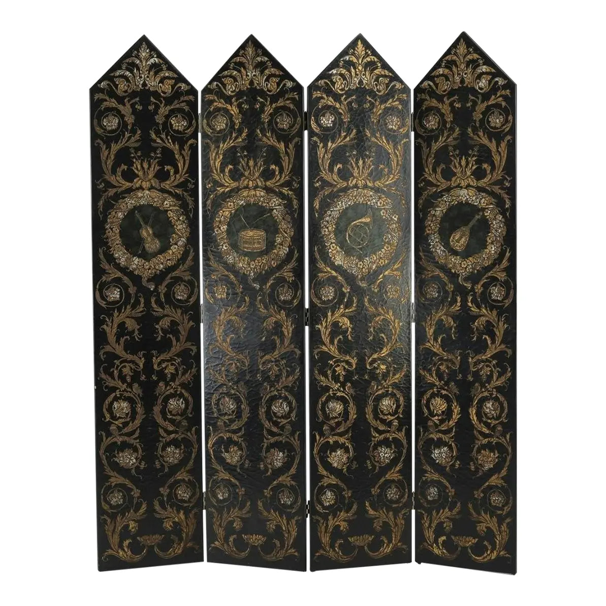 Contemporary Wood 4 Panel Screen